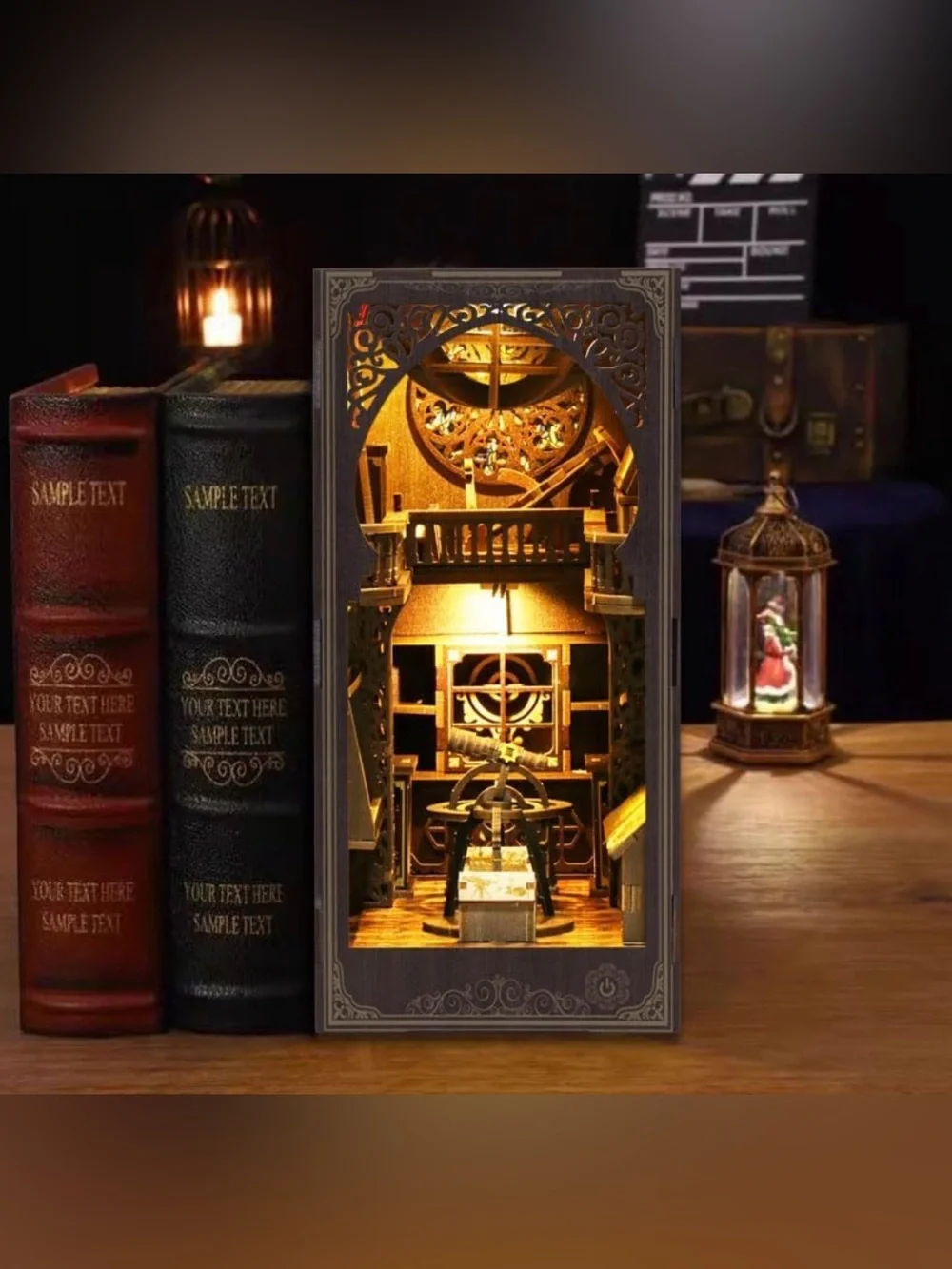 3D Wooden Book Nook Kit Museum of Astronomy with Lights